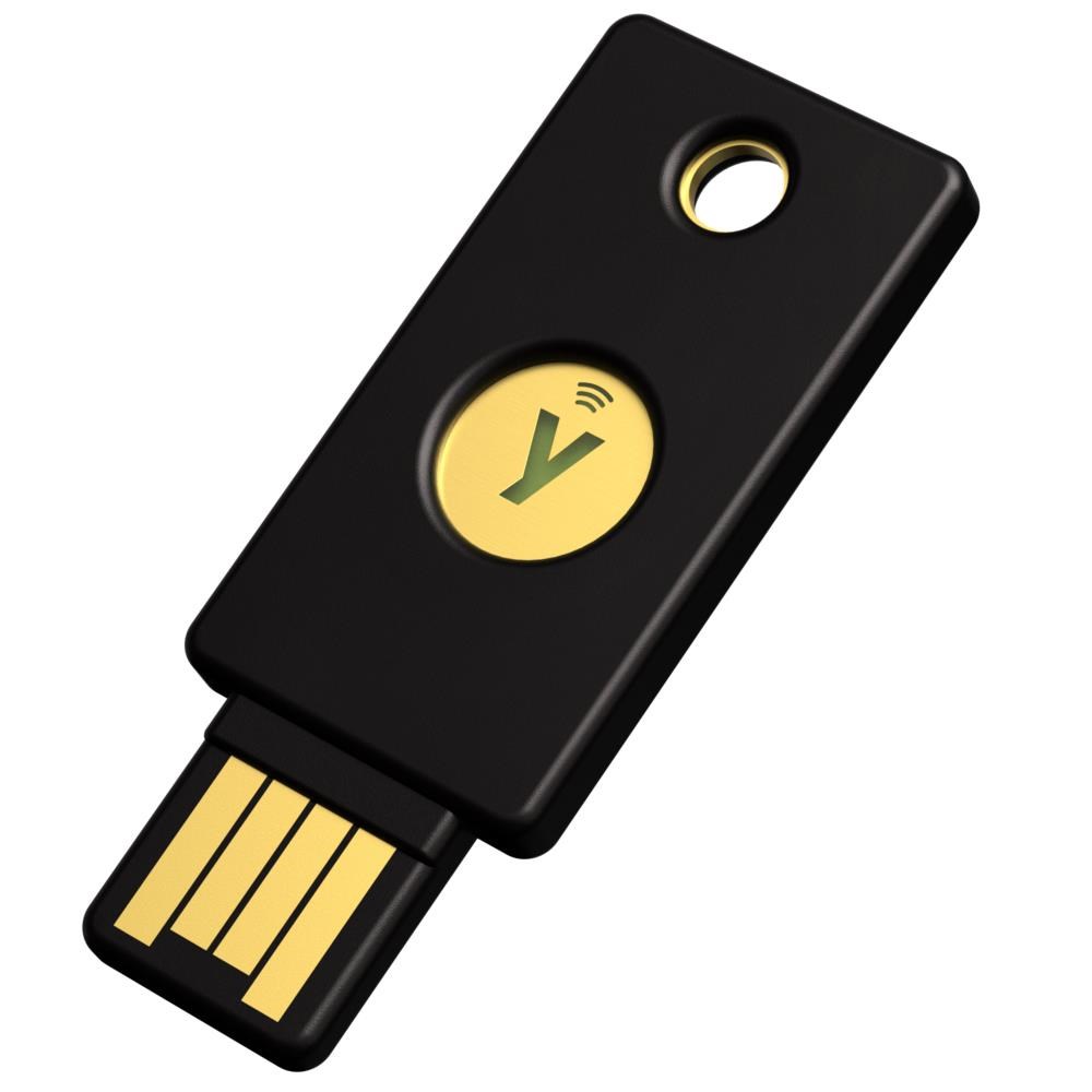Security Key NFC - USB-A,  podporující vícefaktorovou autentizaci (NFC),  podpora FIDO2 U2F,  voděodolný0 