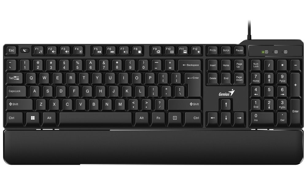 GENIUS klávesnice KB-100XP,  Drátová,  Ergo předložka,  USB,  CZ+SK layout2 