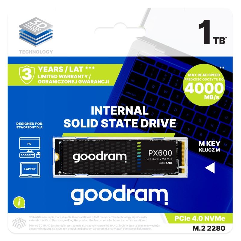 GOODRAM SSD PX600 250GB M.2 2280,  NVMe (R:5000/  W:1700MB/ s)4 