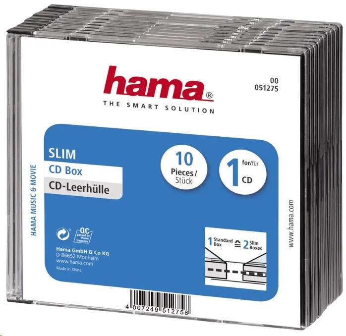 Náhradné puzdro na CD Hama,  priehľadné,  5 ks0 