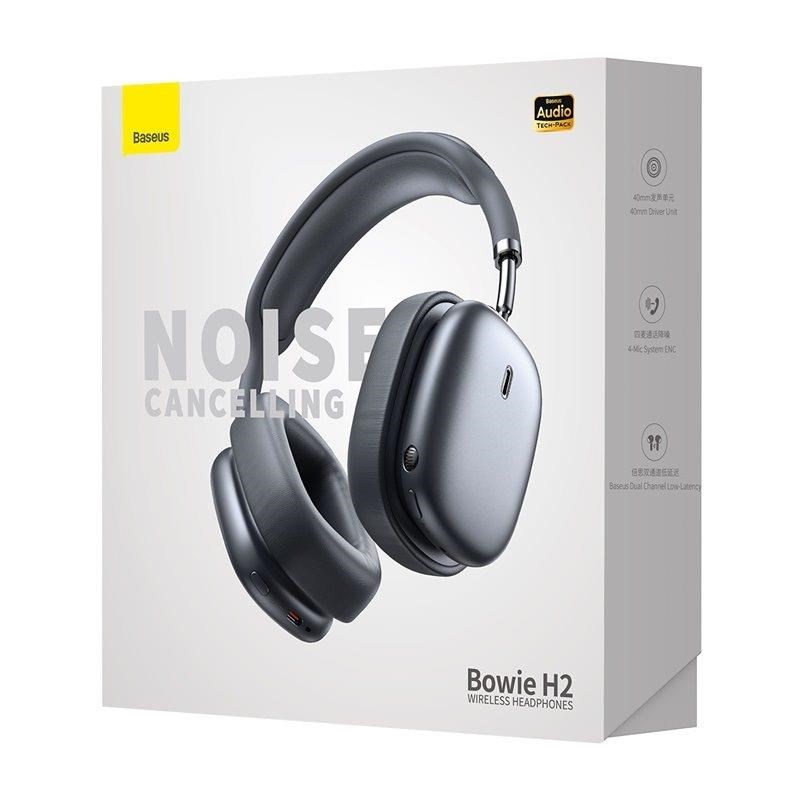 Baseus Bowie H2 TWS bezdrátová sluchátka přes hlavu Bluetooth 5.2,  šedá6 