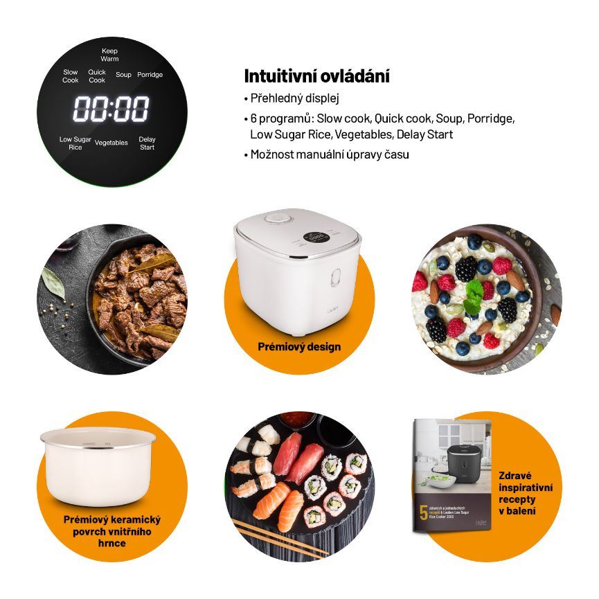 Lauben Low Sugar Rice Cooker 3000WT - rýžovar3 