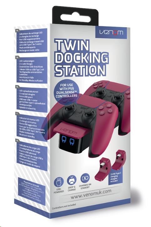 VENOM VS5010 Red PS5 Twin Docking Station0 