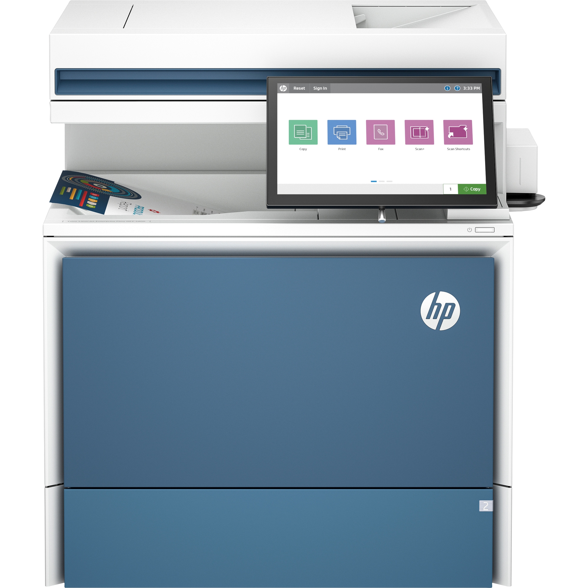 HP Color LaserJet Enterprise MFP 5800zf flow (A4,  43 strán za minútu,  USB 3.0,  Ethernet,  Tlač/ skenovanie/ kopírovanie,  F5 