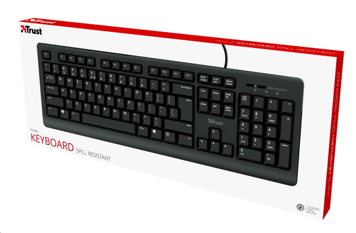 TRUST klávesnice PRIMO,  membránová,  USB,  DE4 
