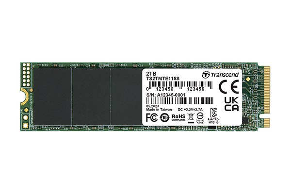 TRANSCEND SSD 115S 1TB,  M.2 2280,  PCIe Gen3x4,  NVMe,  TLC,  bez DRAM0 