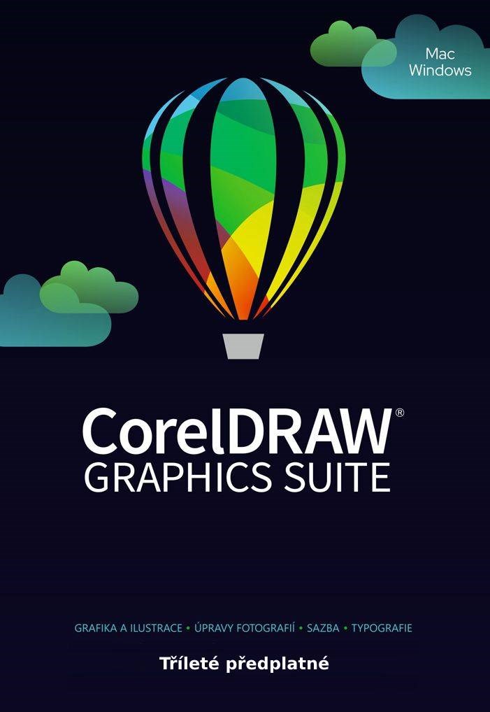 CorelDRAW Graphics Suite 3 roky pronájmu licence (Single) EN/ FR/ DE/ IT/ SP/ BP/ NL/ CZ/ PL0 