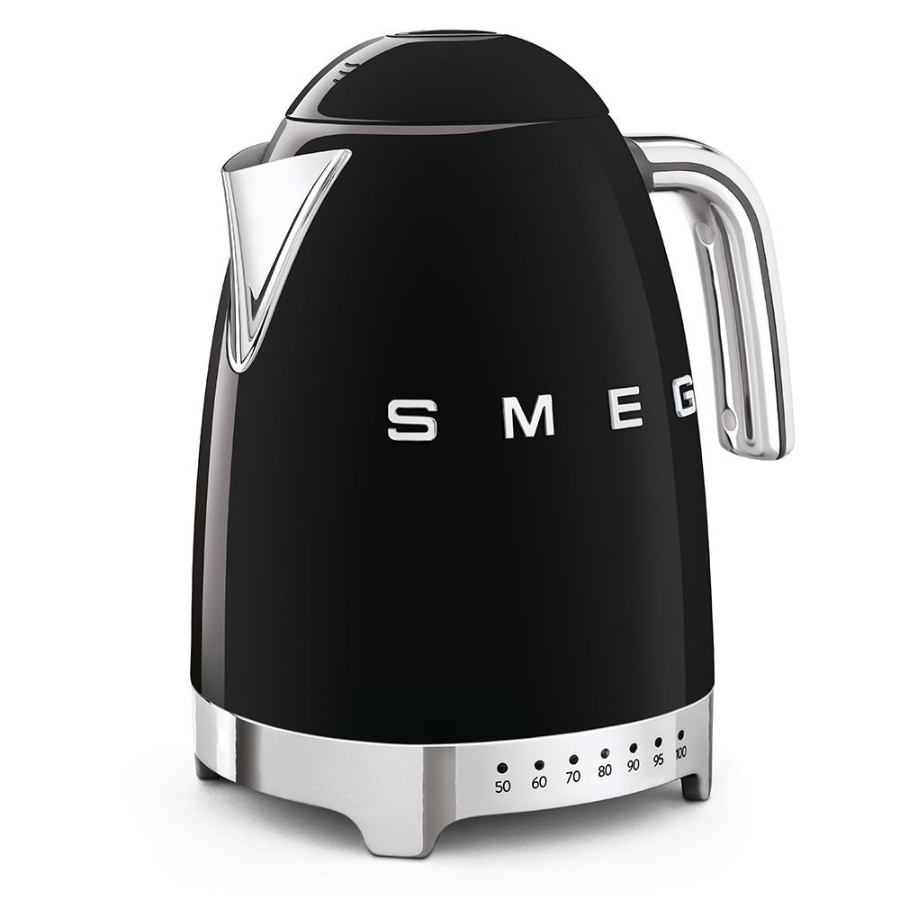 Smeg KLF04BLEU rychlovarná konvice,  1, 7 l (7 šálků),  2400 W,  styl 50. let,  řízení teploty,  7 programů,  černá1 