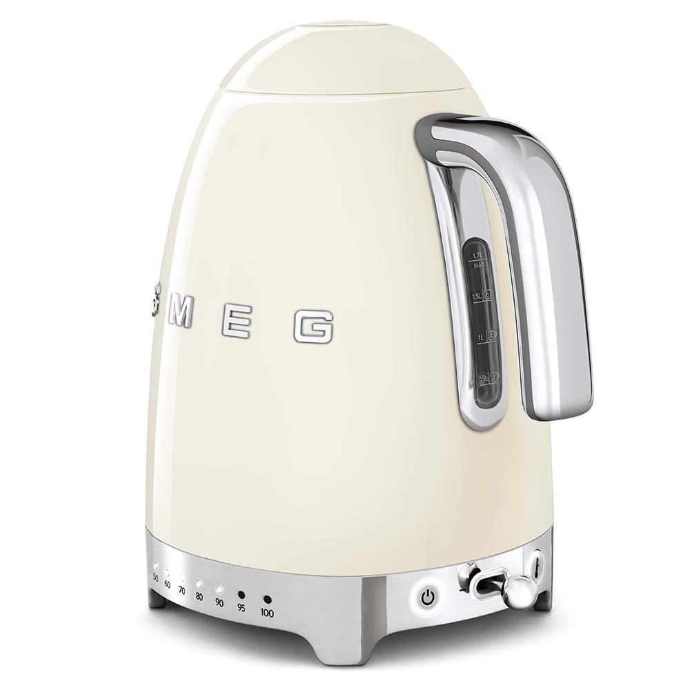 Smeg KLF04CREU rychlovarná konvice,  1, 7 l (7 šálků),  2400 W,  styl 50. let,  řízení teploty,  7 programů,  krémová1 