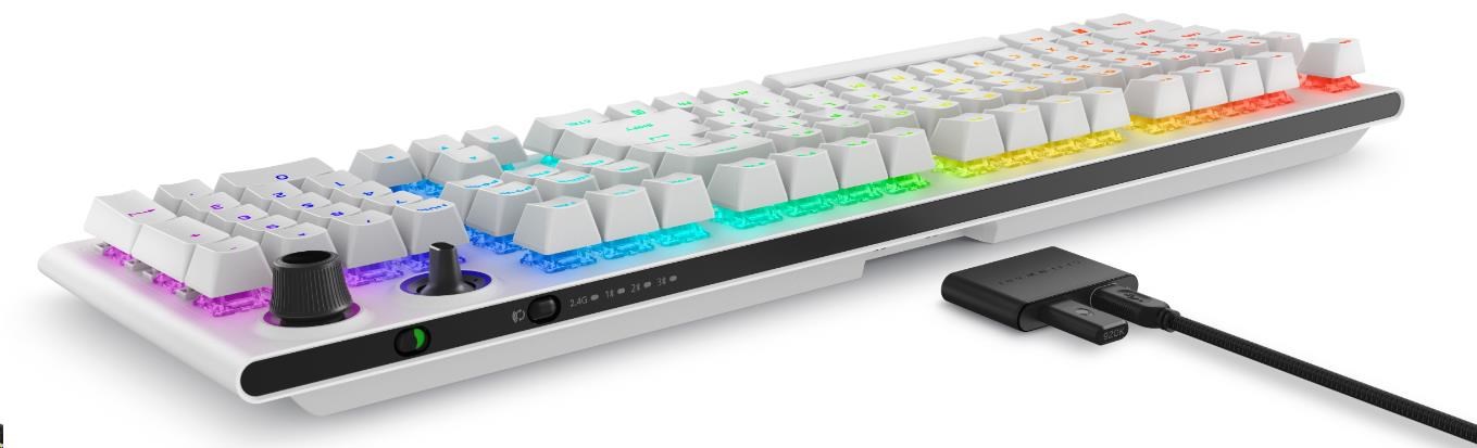 DELL KLÁVESNICA  Alienware Tri-Mode Wireless Gaming Keyboard - AW920K (Lunar Light)2 
