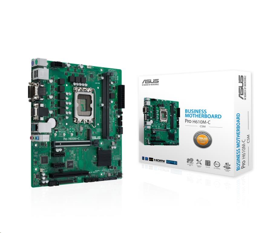 ASUS MB Sc LGA1700 PRO H610M-C-CSM,  Intel H610,  2xDDR5,  1xDP,  1xHDMI,  1xDVI,  1xVGA,  mATX0 