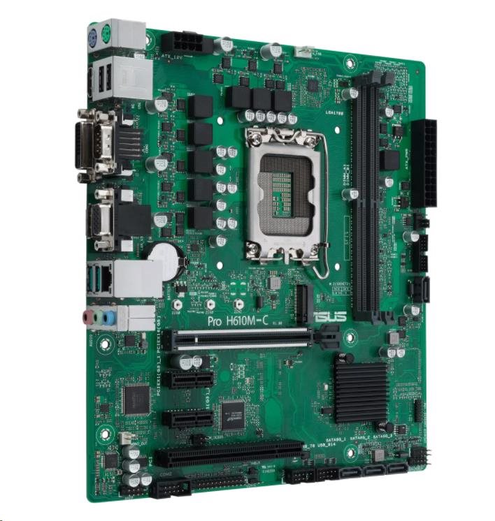 ASUS MB Sc LGA1700 PRO H610M-C-CSM,  Intel H610,  2xDDR5,  1xDP,  1xHDMI,  1xDVI,  1xVGA,  mATX2 