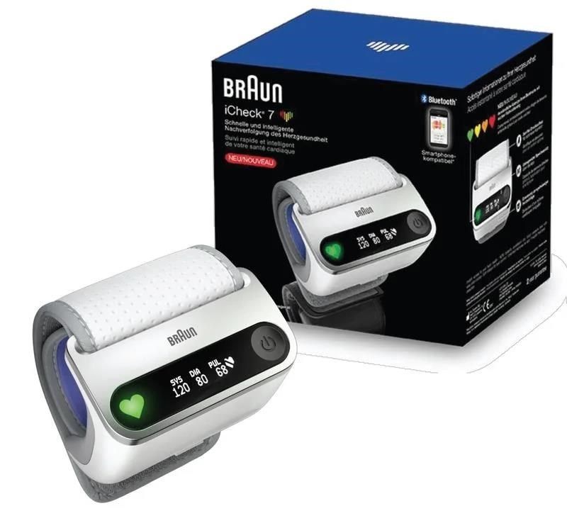 Braun iCheck7 BPW 4500WE tlakoměr, na zápěstí, LCD displej, Bluetooth1 