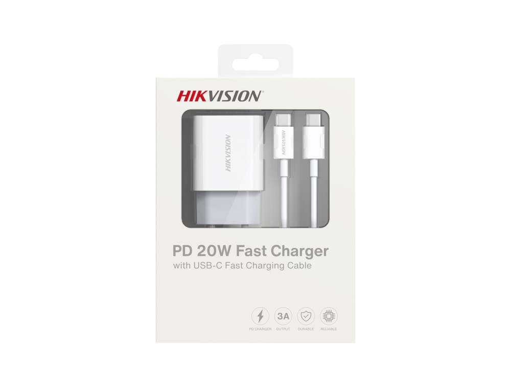 HIKVISION kabel USB-C + adaptér USB-C Fast Charging,  20W,  1m0 
