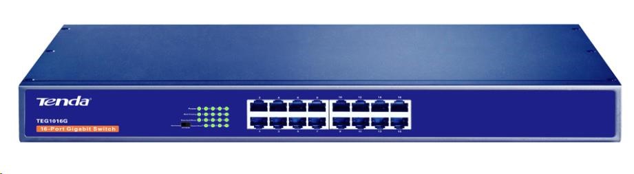 Tenda TEG1016G 16-Port Gigabit Ethernet Switch,  10/ 100/ 1000 Mb/ s,  Rackmount0 