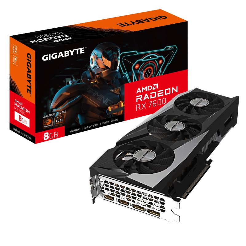 GIGABYTE VGA AMD Radeon RX 7600 GAMING OC 8G,  8G GDDR6,  2xDP,  2xHDMI3 
