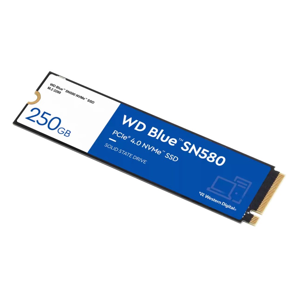 WD BLUE SSD NVMe 250GB PCIe SN580, Gen4 ,  (R:4000,  W:2000MB/ s)1 