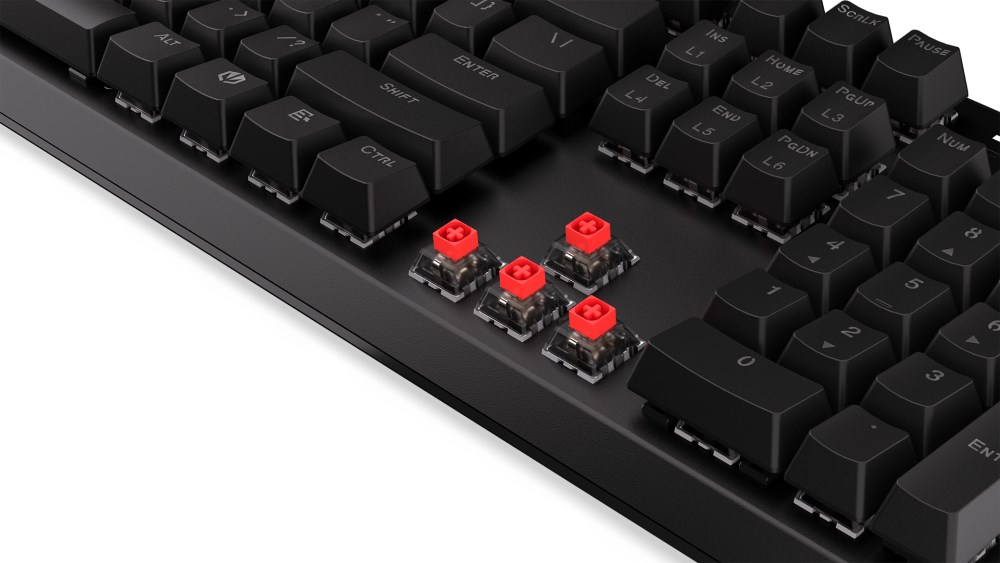 Endorfy herní klávesnice Thock Wireless Red/  bezdrátová /  USB /  red switch /  mechanická /  US layout /  černá RGB2 