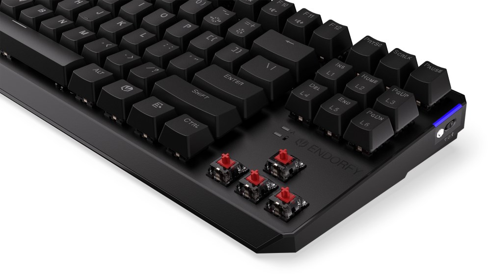 Endorfy herní klávesnice Thock TKL Wireless Red/  bezdrátová /  USB /  red switch /  mechanická /  US layout /  černá RGB6 