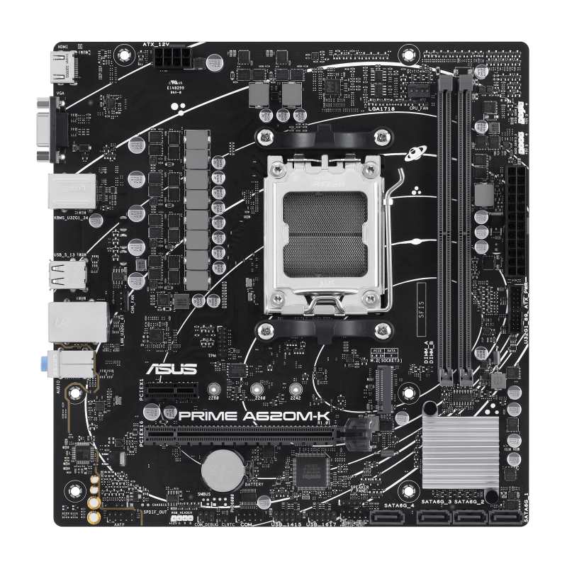 ASUS MB Sc AM5 PRIME A620M-K,  AMD A620,  2xDDR5,  1xHDMI,  1xVGA,  mATX1 