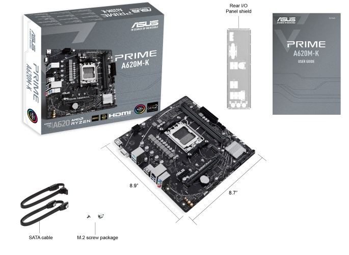 ASUS MB Sc AM5 PRIME A620M-K,  AMD A620,  2xDDR5,  1xHDMI,  1xVGA,  mATX4 