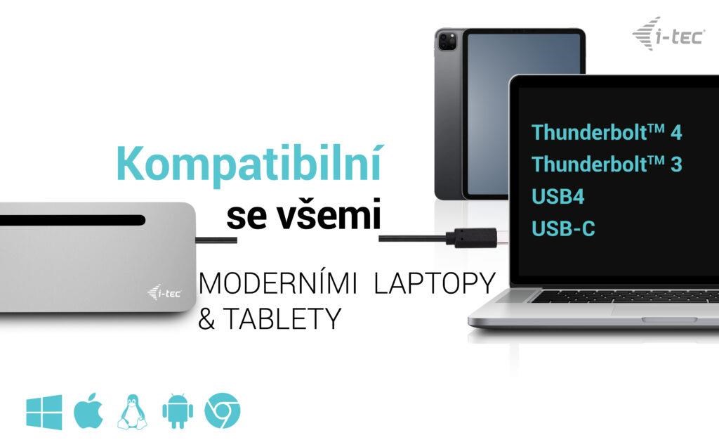 i-tec USB-C Metal Ergonomic 4K 3x Display Docking Station,  PD 100W3 