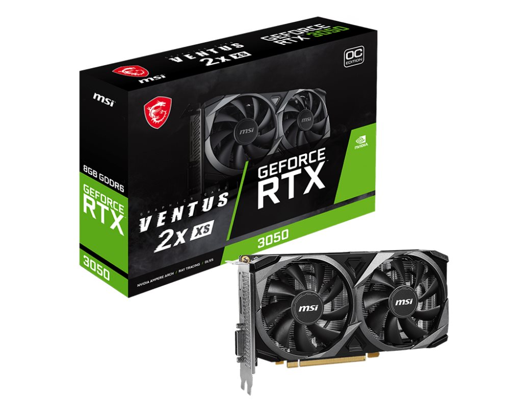 MSI VGA NVIDIA GeForce RTX 3050 VENTUS 2X XS 8G OC,  8G GDDR6,  1xDP,  1xHDMI,  1xDVI2 