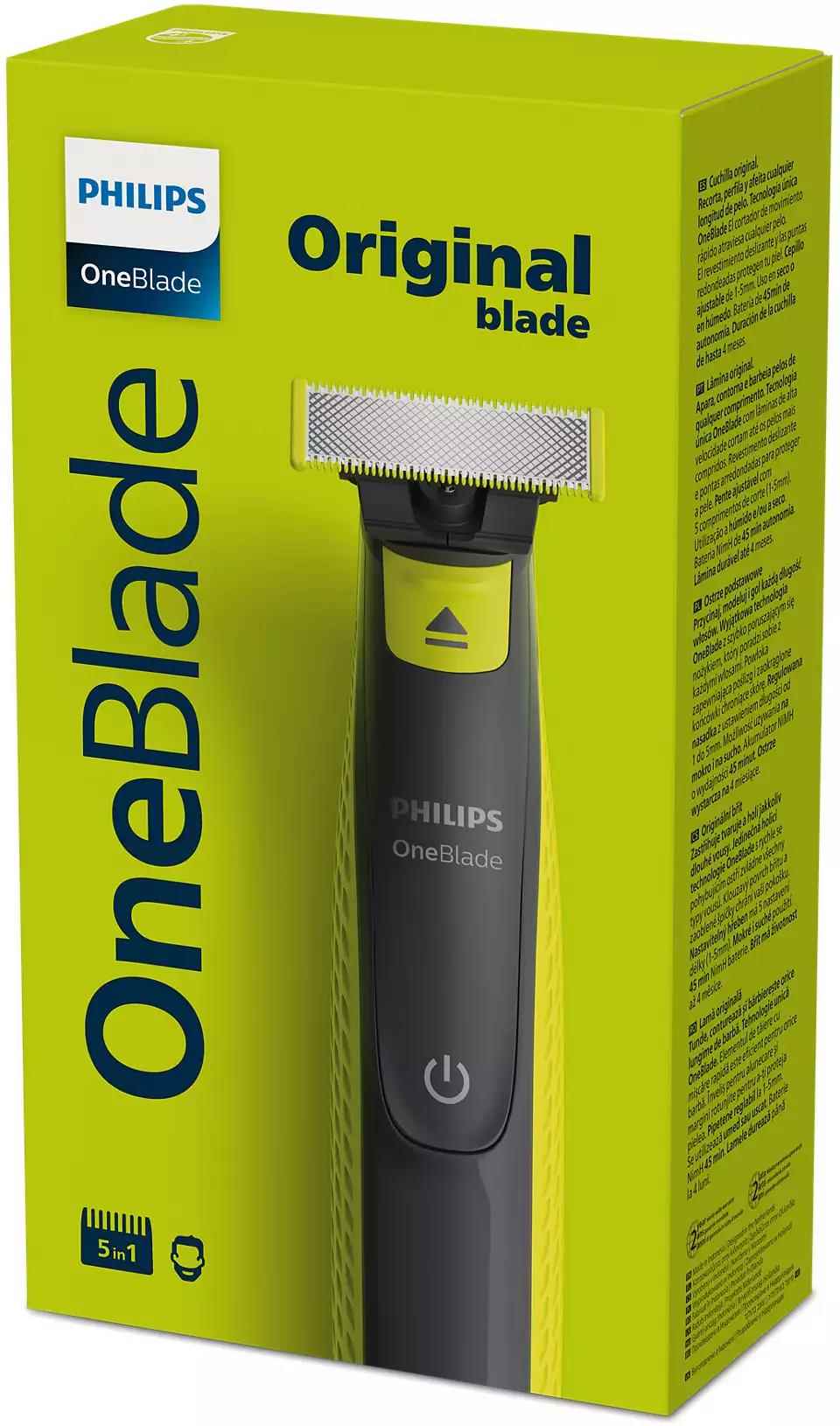 Philips OneBlade na tvář QP2721/ 20 zastřihovač vousů,  nastavitelný hřeben 5v1,  mokré a suché holení0 