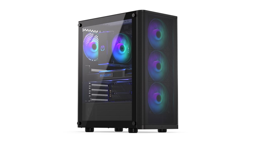ENDORFY Case Ventum 200 ARGB,  Průhledná bočnice,  ATX,  4x120mm ARGB Fan,  černá0 