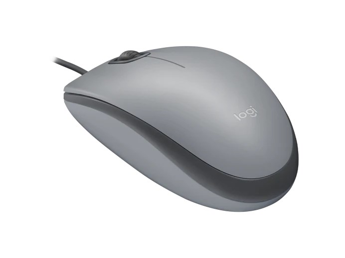 Logitech myš Corded M110 tichá,  šedá,  EMEA1 