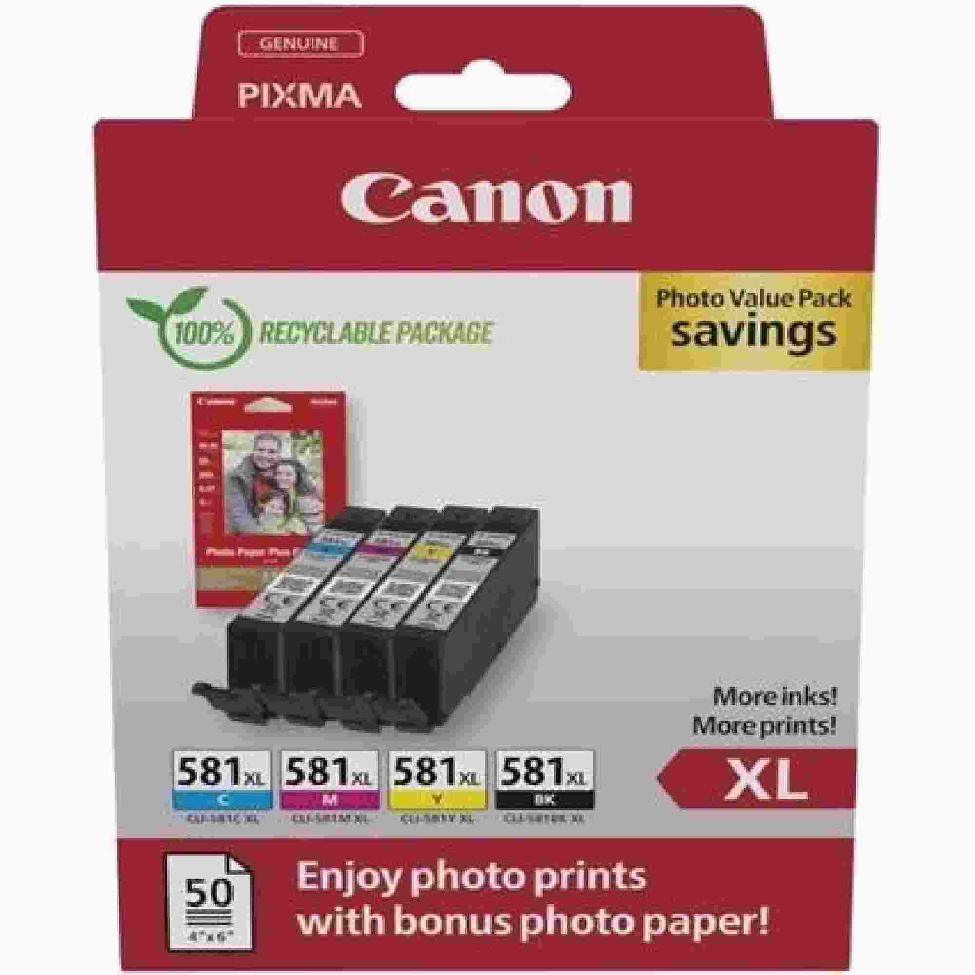 Canon CARTRIDGE CLI-581XL BK/ C/ M/ Y PHOTO VALUE1 