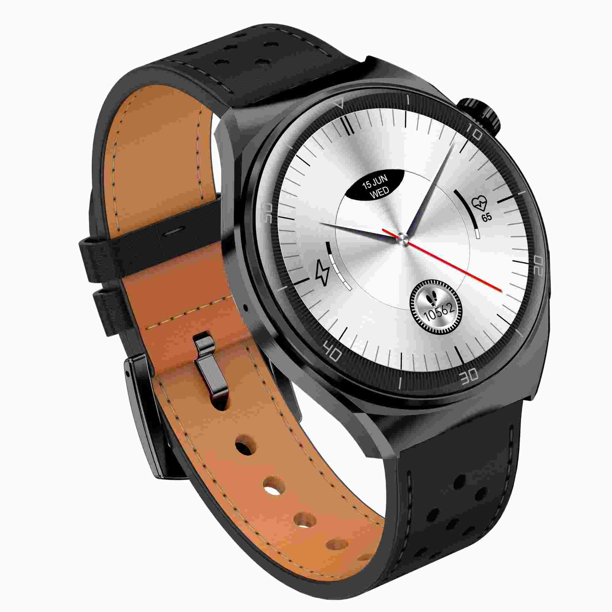 Garett Smartwatch V12 Black leather1 