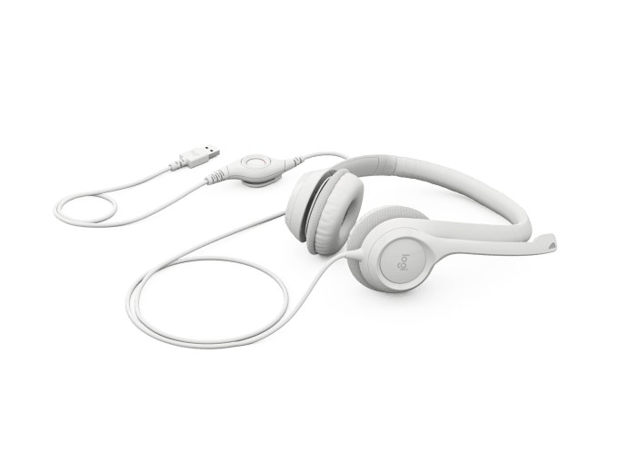 Logitech Headset H390, drátový, USB, bílá3 