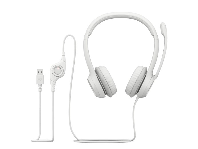 Logitech Headset H390, drátový, USB, bílá4 