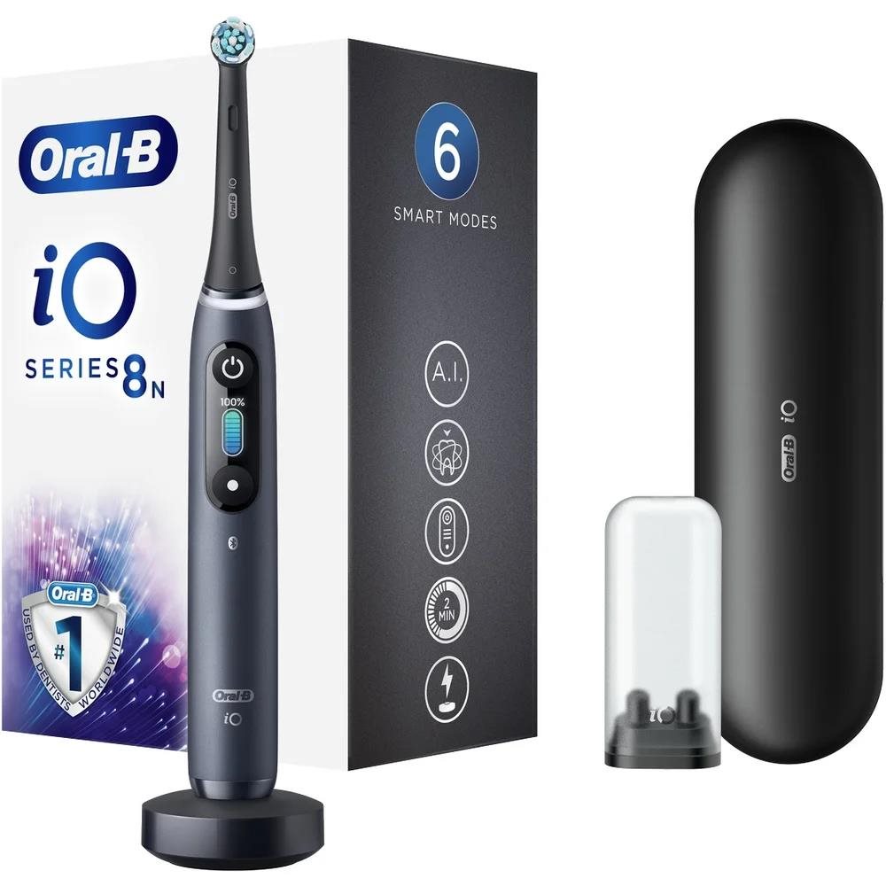 Oral-B iO Series 8 Black Onyx elektrický zubní kartáček, magnetický, 6 režimů, časovač, tlakový senzor, pouzdro, černý0 