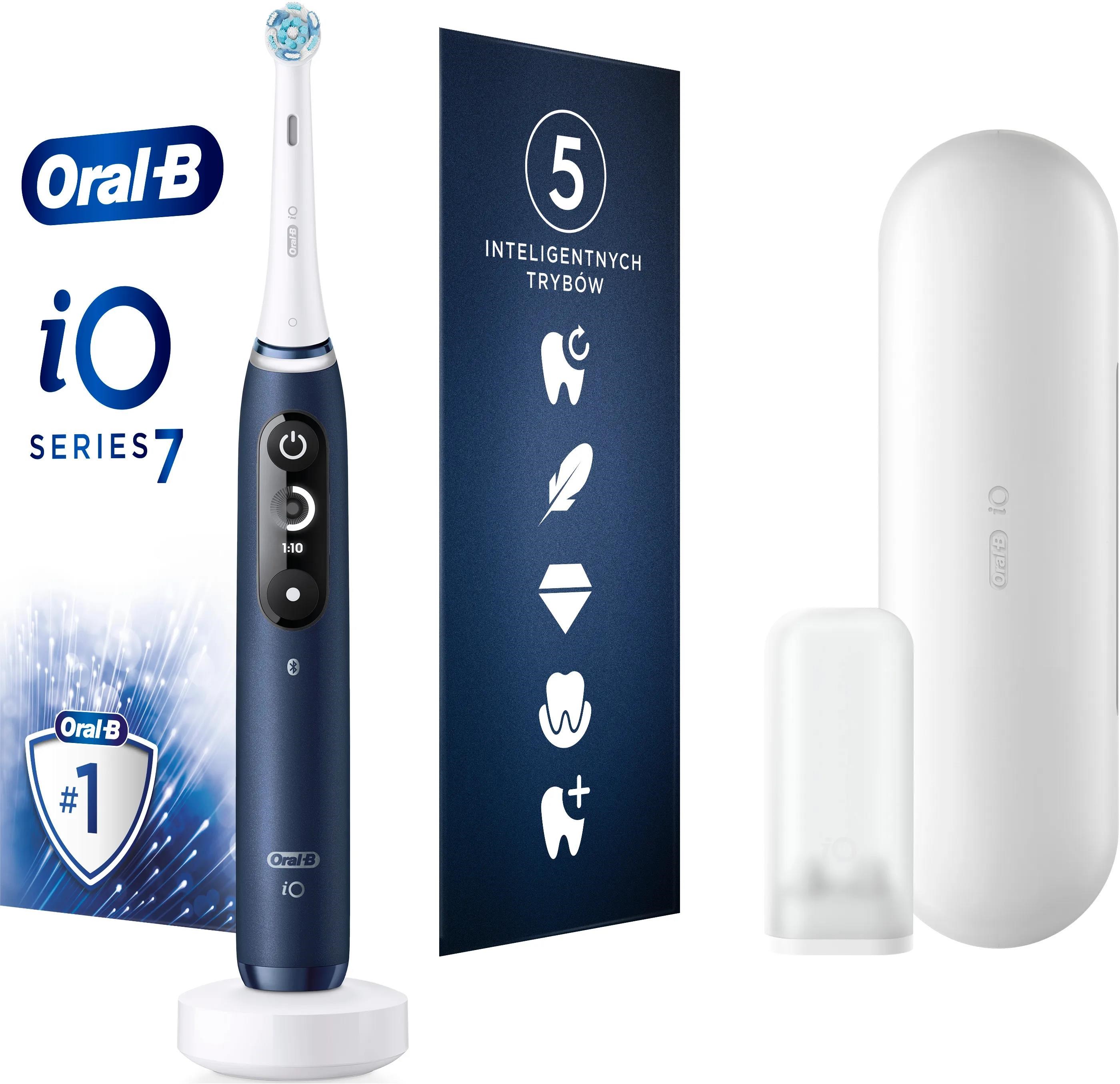 Oral-B iO Series 7 Sapphire elektrický zubní kartáček,  5 režimů,  cestovní pouzdro,  rychlonabíjecí stanice1 