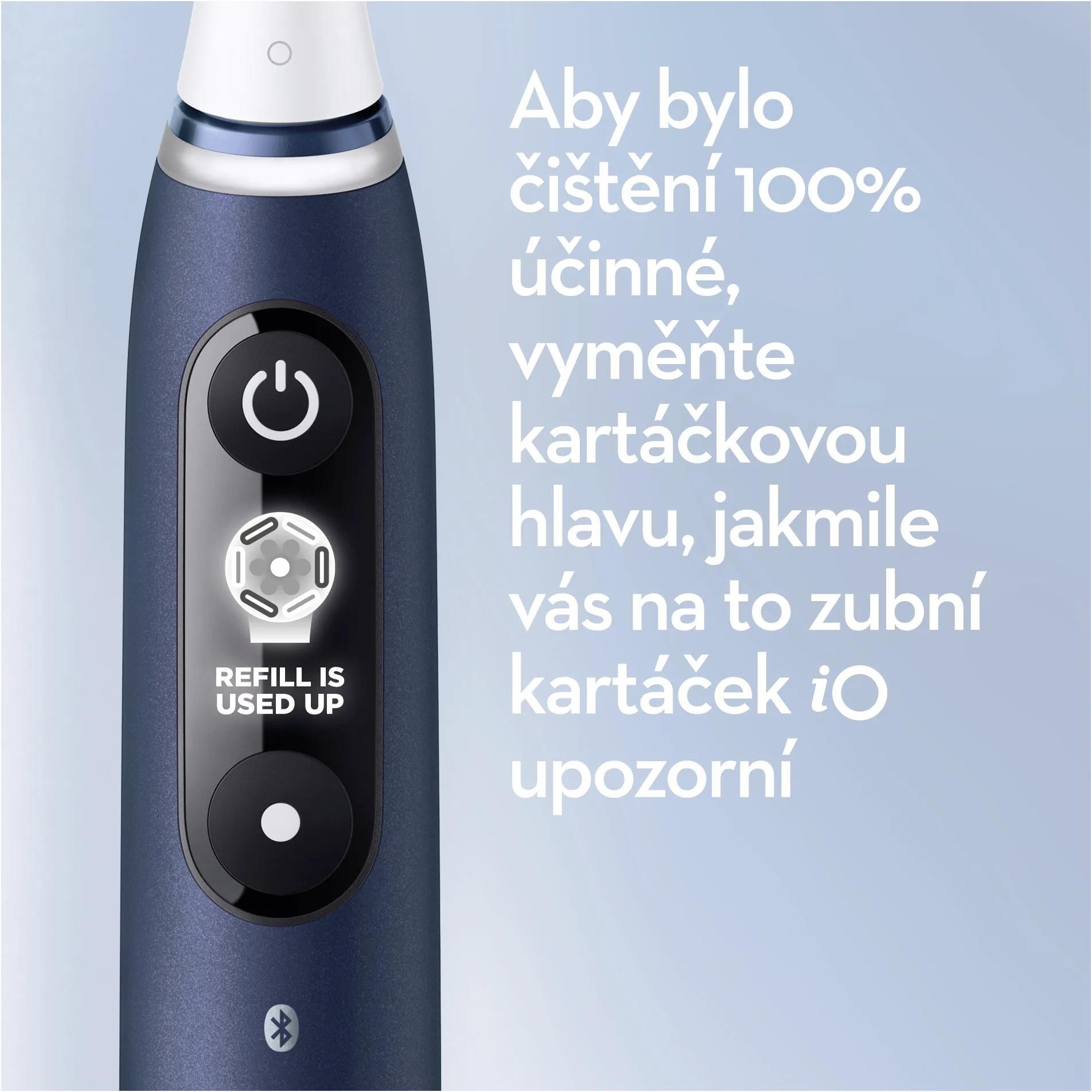 Oral-B iO Series 7 Sapphire elektrický zubní kartáček,  5 režimů,  cestovní pouzdro,  rychlonabíjecí stanice3 