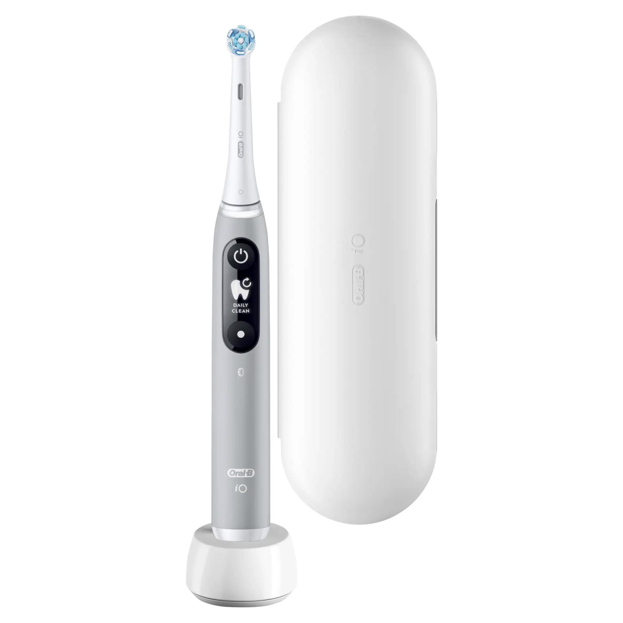 Oral-B iO Series 6 Grey Opal elektrický zubní kartáček,  magnetický,  5 režimů,  tlakový senzor,  AI,  pouzdro2 