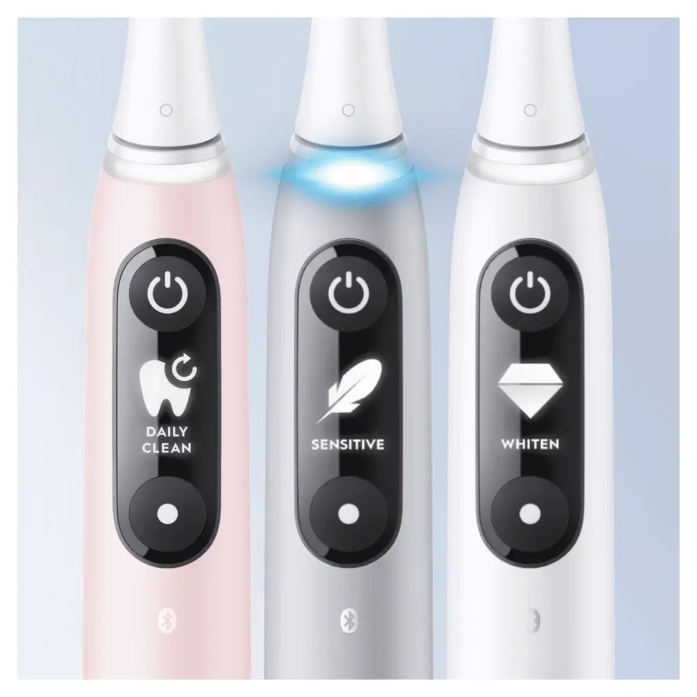 Oral-B iO Series 6 Grey Opal elektrický zubní kartáček,  magnetický,  5 režimů,  tlakový senzor,  AI,  pouzdro1 