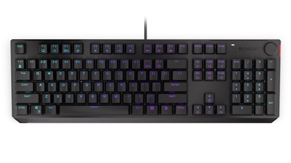 ENDORFY Klávesnice Thock CZ Red,  Mechanická,  USB,  ARGB,  černá8 