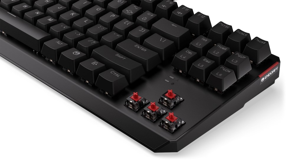 Endorfy herní klávesnice Thock TKL Red /  drátová /  USB /  red switch /  mechanická /  CZ layout /  černá RGB2 