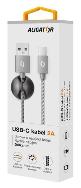 ALIGATOR datový kabel  PREMIUM 2A,  USB-C,  šedá4 