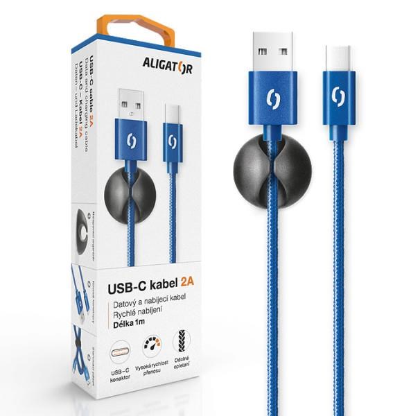 ALIGATOR datový kabel  PREMIUM 2A,  USB-C,  modrá0 