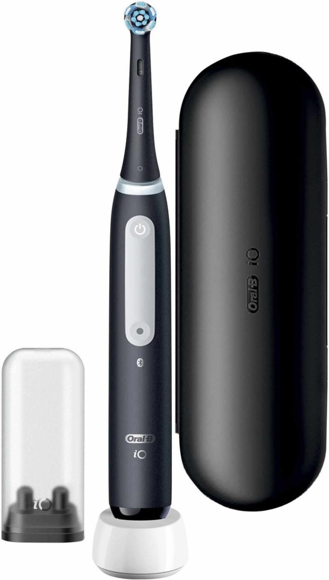 Oral-B iO Series 4 Matt Black elektrický zubní kartáček,  magnetický,  časovač,  tlakový senzor,  mobilní aplikace,  černý1 