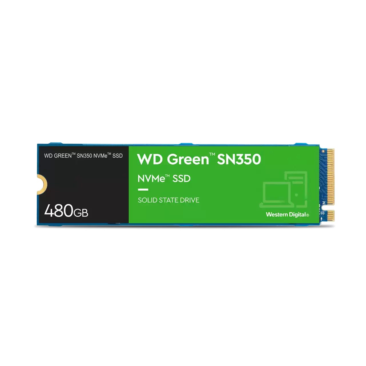 WD GREEN NVMe SSD 480GB PCIe SN350,  Geb3 8GB/ s,  (R:2400/ W:1650 MB/ s)0 