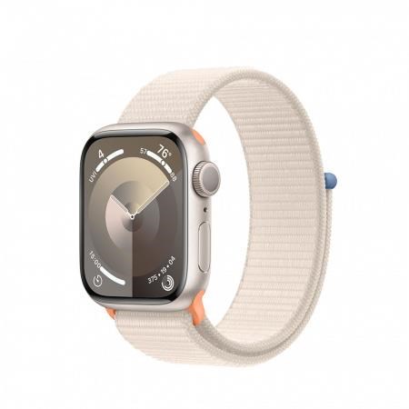 Apple Watch Series 9 GPS 41mm Starlight Aluminium Case with Starlight Sport Loop0 