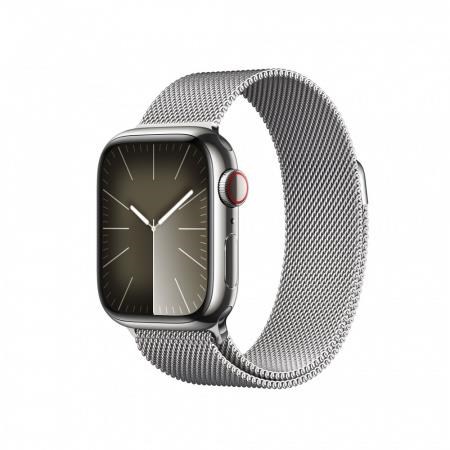 APPLE Watch Series 9 GPS + Cellular 41mm Silver Stainless Steel Case with Silver Milanese Loop0 