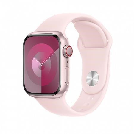 Apple Watch Series 9 GPS + Cellular 45mm Pink Aluminium Case with Light Pink Sport Band - S/M