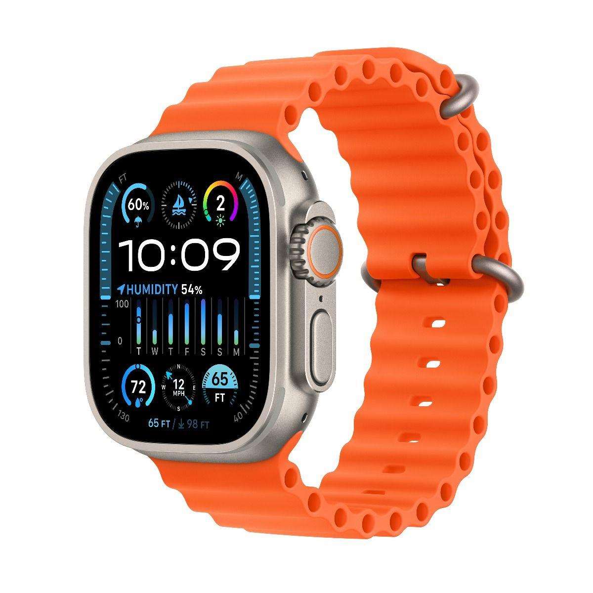 Apple Watch Ultra 2 GPS + Cellular, 49mm Titanium Case with Orange Ocean Band0 