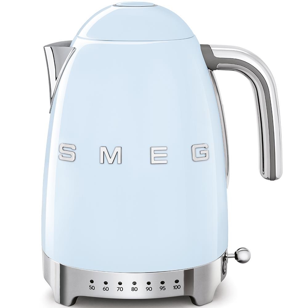 Smeg KLF04PBEU rychlovarná konvice, 1, 7 l (7 šálků), 2400 W, styl 50. let, řízení teploty, 7 programů, pastelově modrá0 